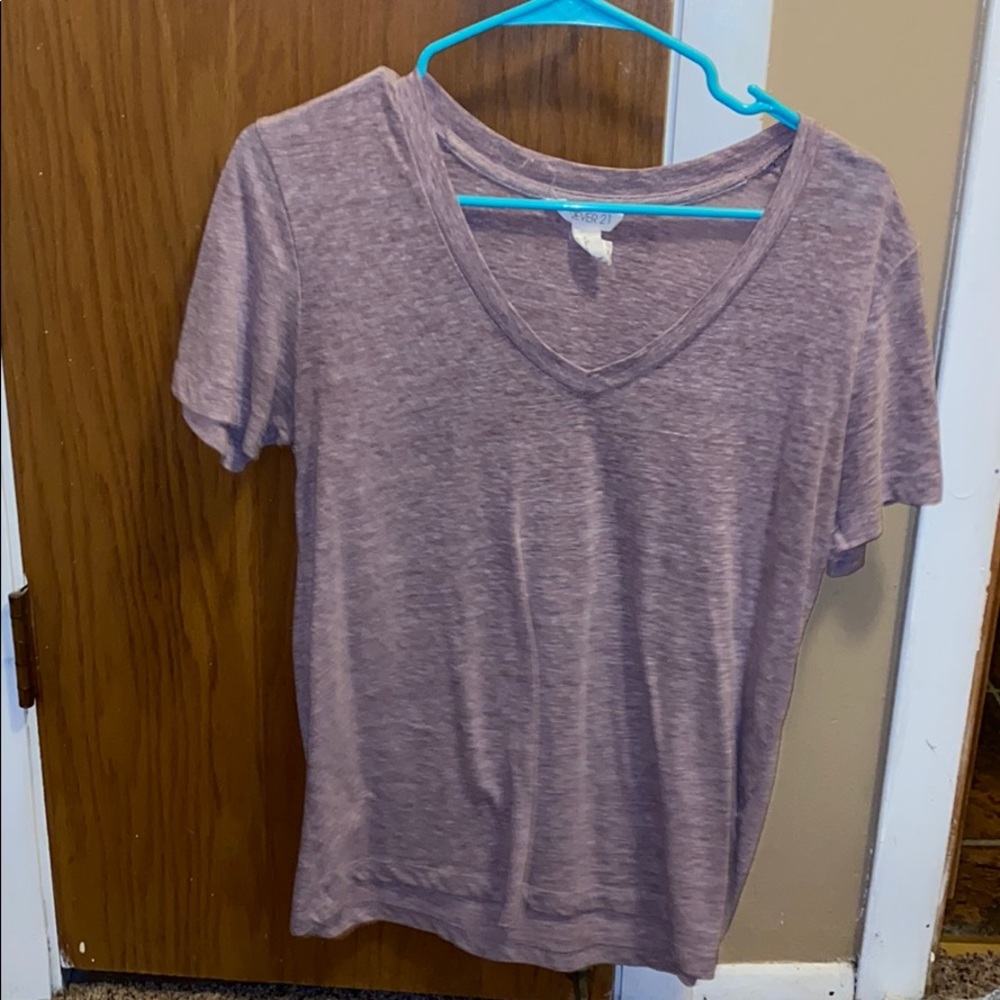 Lilac Heathered V-Neck